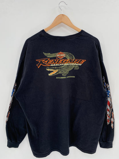 2004' HARLEY DAVIDSON Made in USA Size XXL Vintage Long-sleeve T-Shirt / K2484