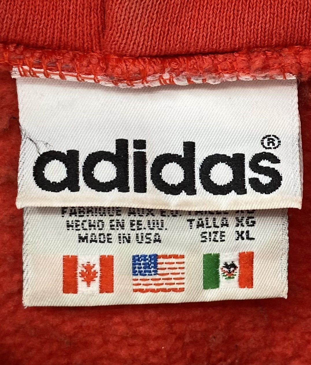 90's ADIDAS Made in USA Size XL Vintage Hoodie Sweat-shirt / A6762