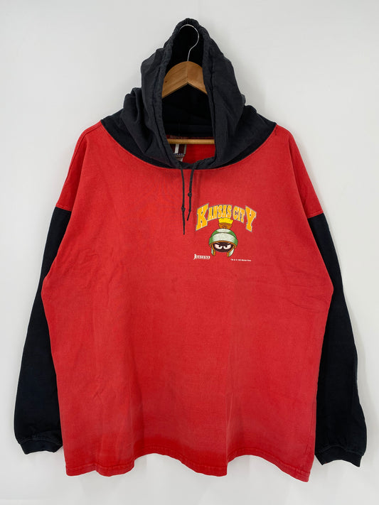 1993 LOONEY TUNES MARVIN THE MARTIAN Made in USA Size XL Vintage Hoodie Long Sleeve T-shirt / K4071
