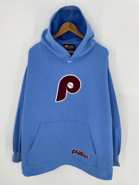 00' NIKE PHILLIES Size XXL Vintage MLB Hoodie Sweat-shirt / 7358