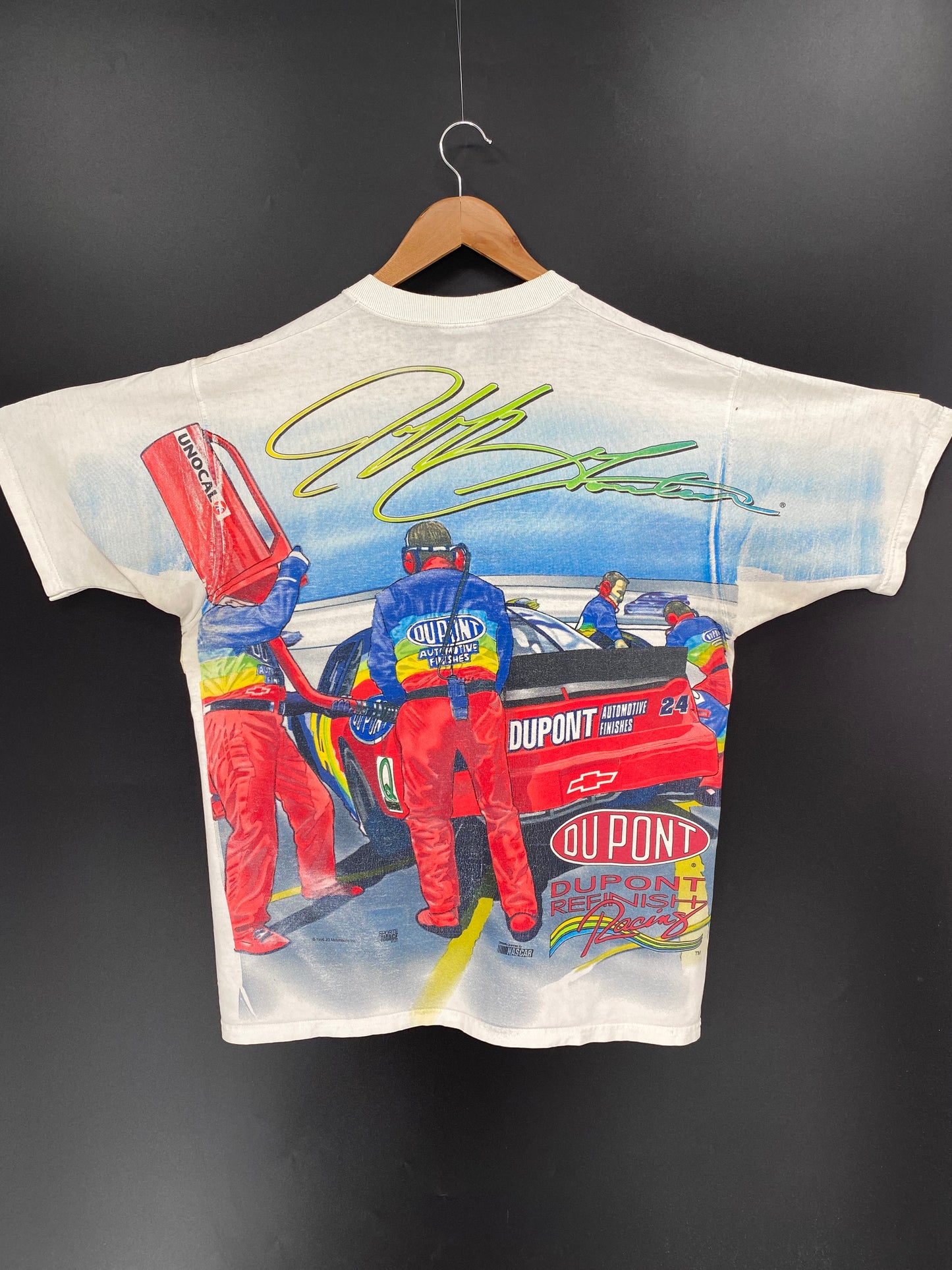 1997 DU PONT NASCAR  Made in USA Size L Vintage Racing T-shirt / 9455