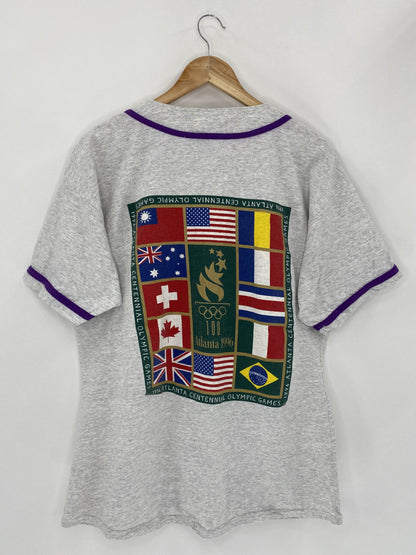 1996 ATLANTA OLYMPIC Size Approx.XL Vintage Baseball T-Shirt / A9426