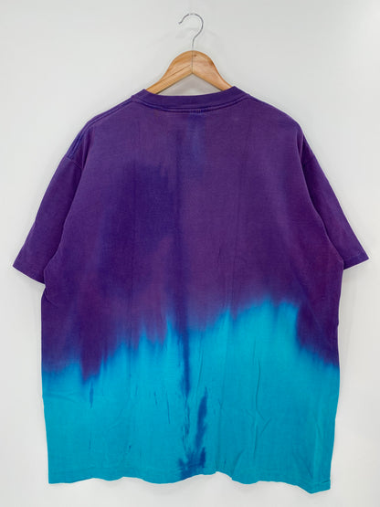90's Adidas Tie-dye Size (No tag) Approx. XXL Vintage T-Shirt / K53