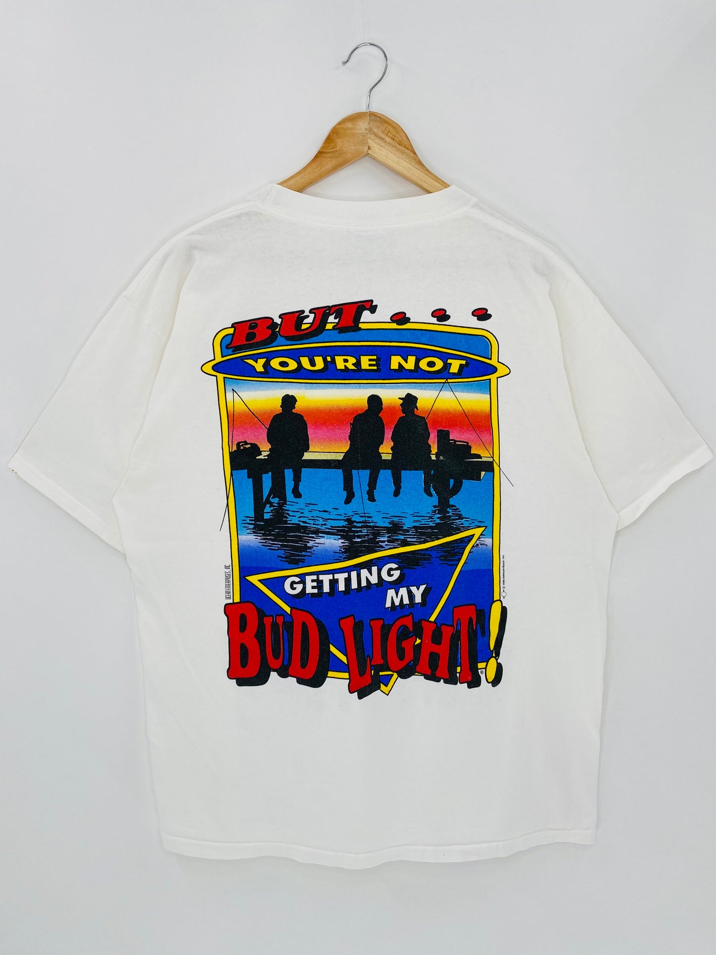 1996 BUD LIGHT Size XL Vintage T-Shirt / 5614