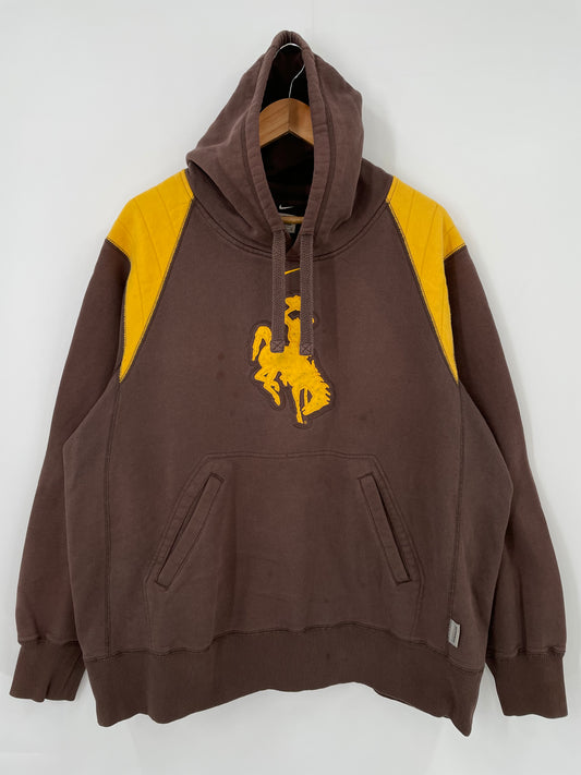 00' NIKE WYOMING COWBOYS Size XL Vintage Hoodie Sweat-Shirt / K4057