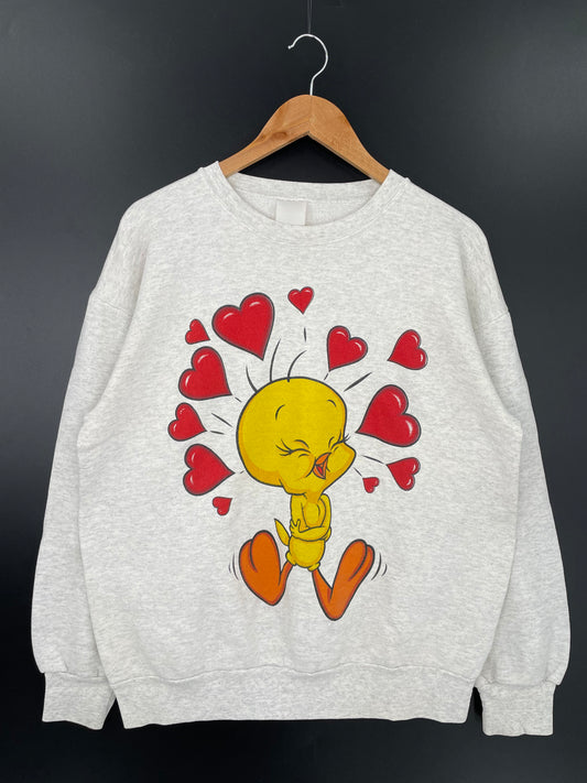 90’s LOONEY TUNES TWEETY Size Approx.XL Vintage Sweat-shirt / K1715