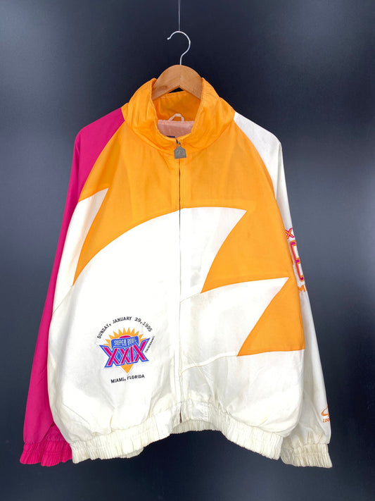 .1995 SUPER BOWL MIAMI FLORIDA Size XL Vintage NFL Nylon Jacket / A7659
