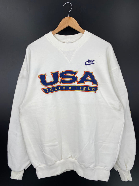 90's Silver tag NIKE USA TRACK & FIELD Made in USA Size XL Vintage Sweat-Shirt / A5069