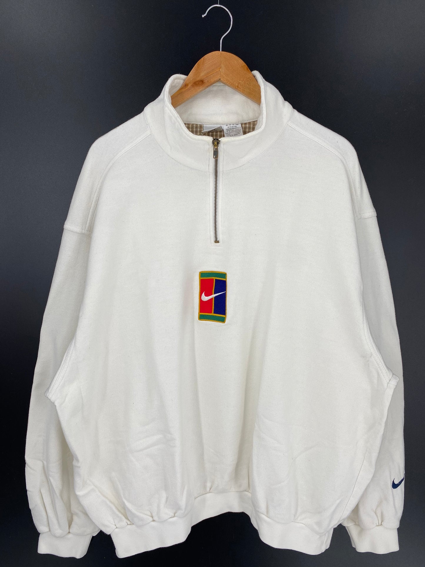 90's NIKE Size XL  Vintage Half-Zip Sweat-Shirt / k211