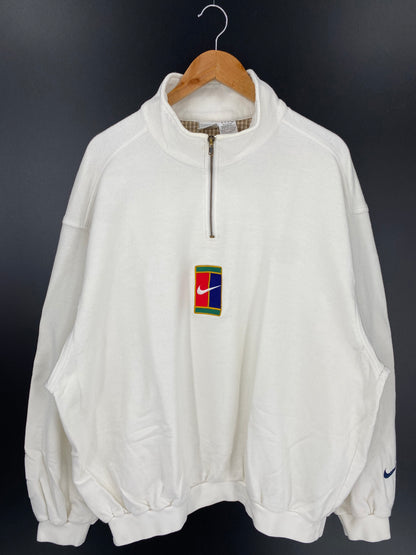 90's NIKE Size XL  Vintage Half-Zip Sweat-Shirt / k211