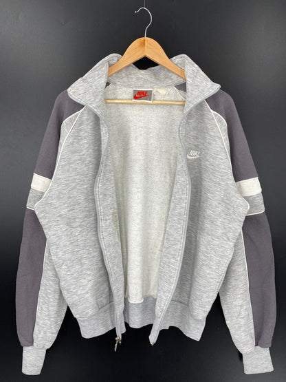 90's Silver tag NIKE Size L Vintage Zip-up Sweat-Shirt / A5372