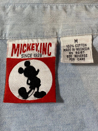 90’s DISNEY MICKEY AND PLUTO Size M Vintage Button Down Long Sleeve Shirt / K6883