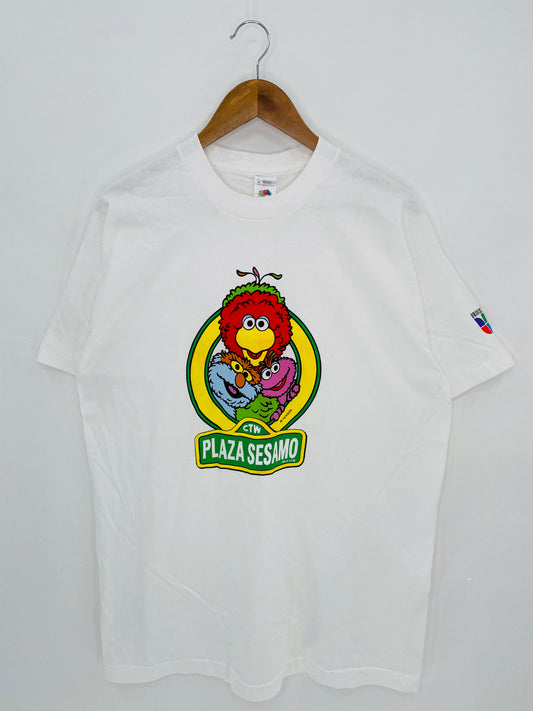 90's PLAZA SESAMO Made in USA Size XL Vintage T-Shirt / 6652