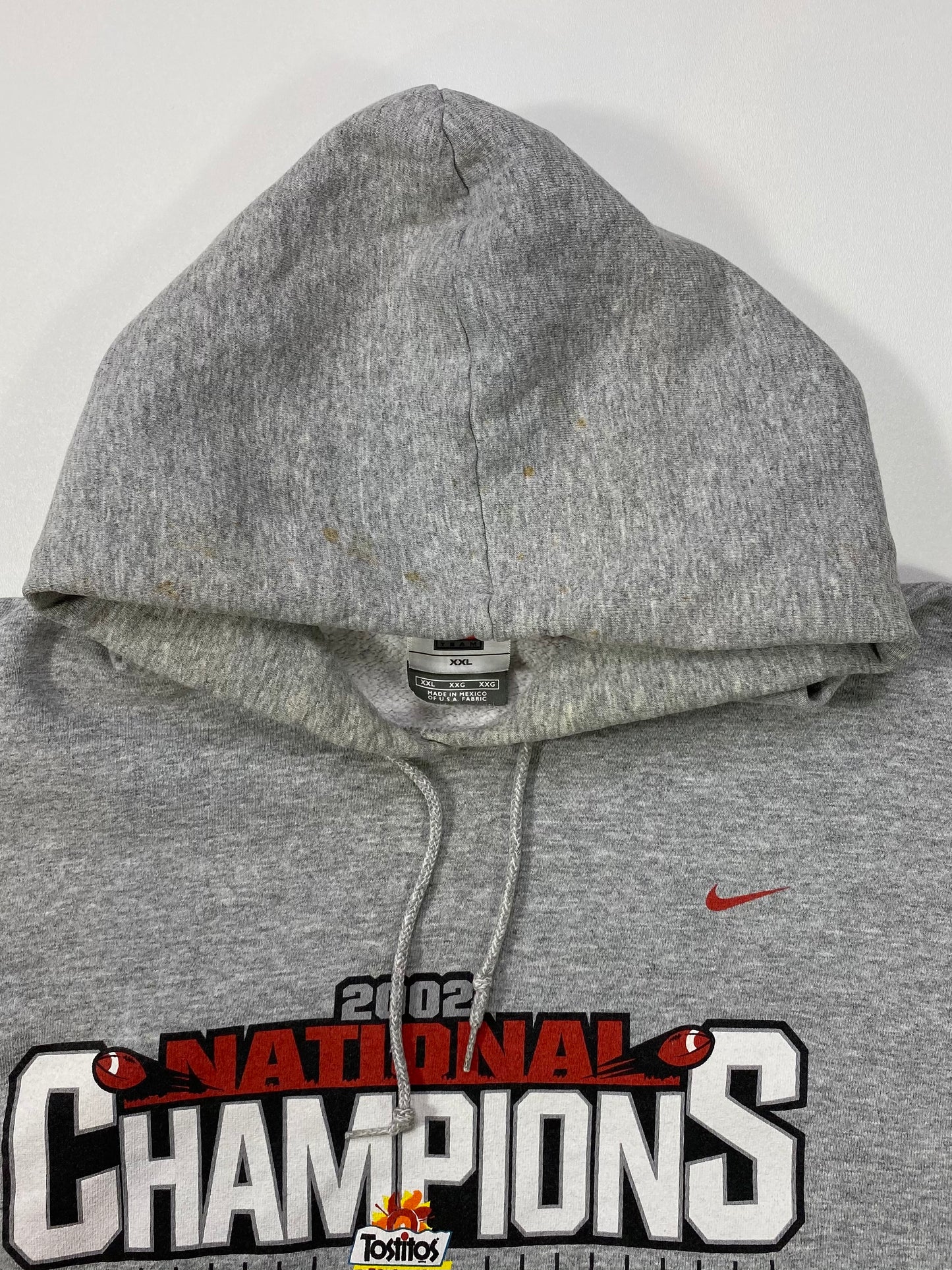 2002 NIKE NATIONAL CHAMPIONS OHIO STATE Size XXL Vintage Hoodie Sweat-shirt  / 6131