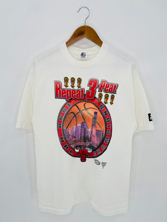 1998 STARTER CHICAGO BULLS Made in USA Size L Vintage NBA T-Shirt / 6649