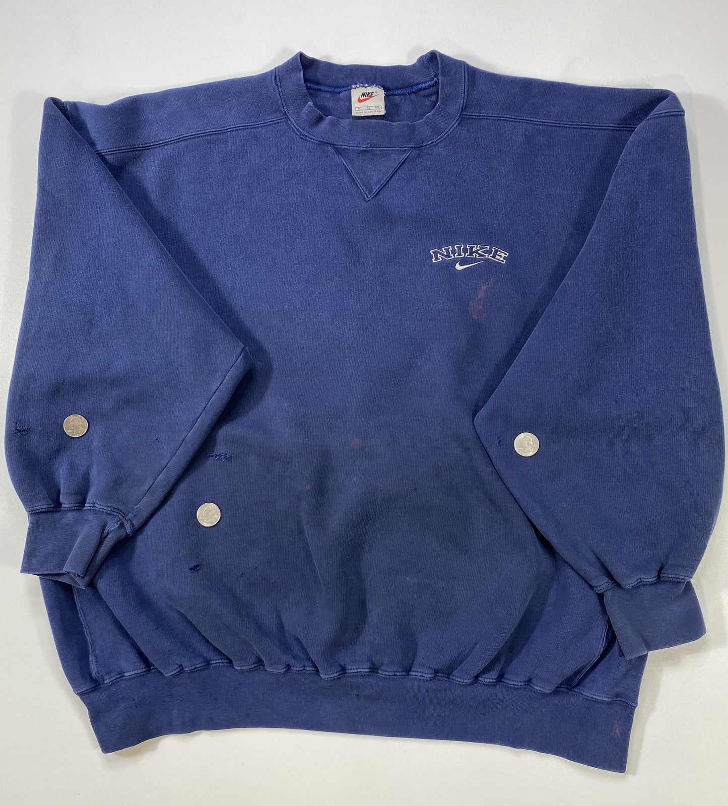 90's NIKE Size XL Damaged Vintage Sweat-shirt / K5377