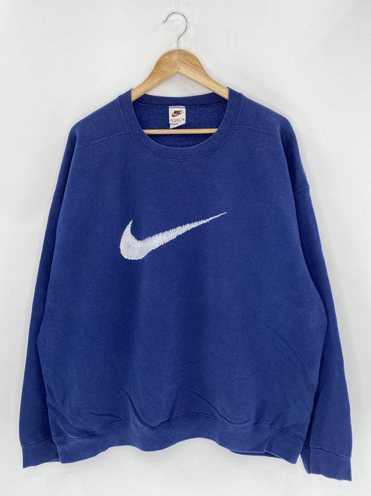 90’s NIKE Center Big Logo Size XL Vintage Sweat Shirts/ K4946