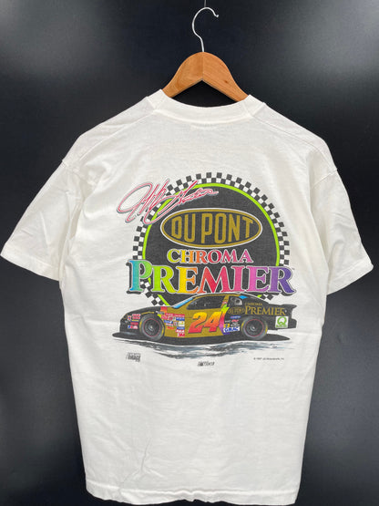 1997 NASCAR DU PONT CHROMA PREMIER RACING Size L Vintage Racing T-shirt / A5823