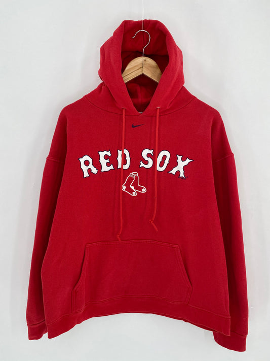 90's NIKE RED SOX Center Swoosh Size L Vintage Hoodie Sweat-shirt / 6153