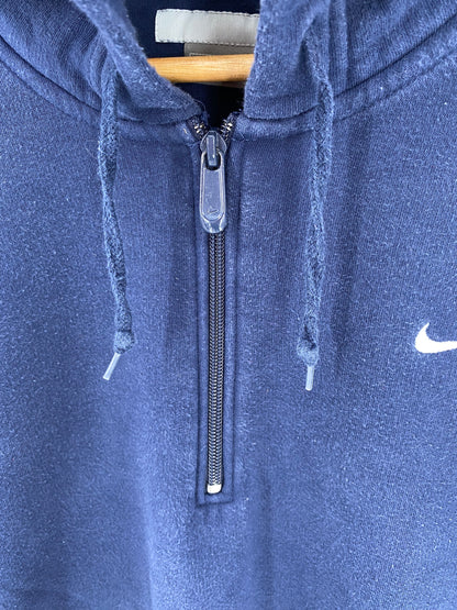 00' NIKE MINI SWOOSH Size L Vintage Hoodie Half-zip Sweat-Shirt / K862
