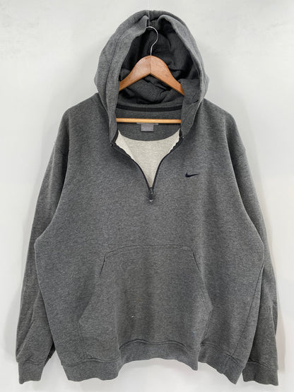 00’ NIKE MINI SWOOSH Size XL Vintage Hoodie Half-zip Sweat-Shirts / A4677