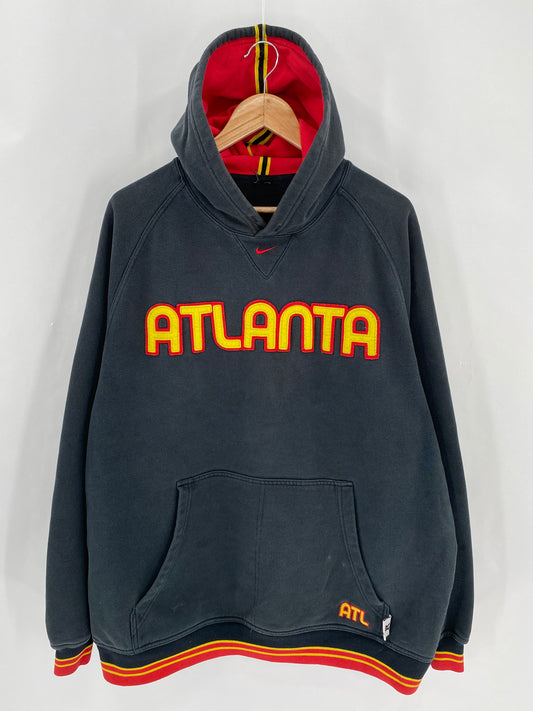 00' NIKE ATLANTA Size Approx. XXL Vintage NBA Hoodie Sweat-Shirt  / 6425
