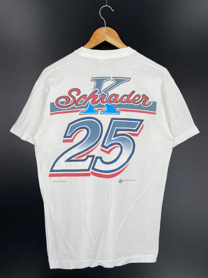 1995 BUD x K SCHRADER  Made in USA Size L Vintage Racing T-shirt / 9656