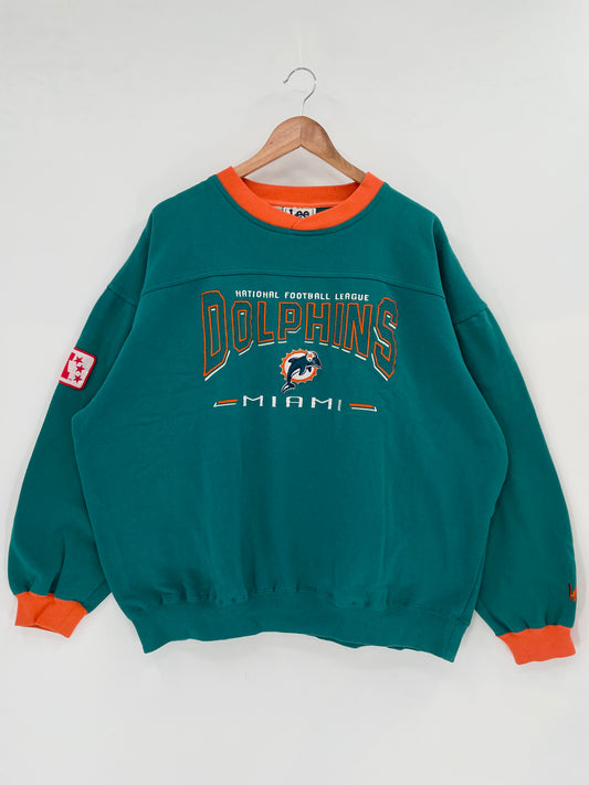 90's MIAMI DOLPHINS Size XL Vintage NFL Sweat-Shirts / K2030