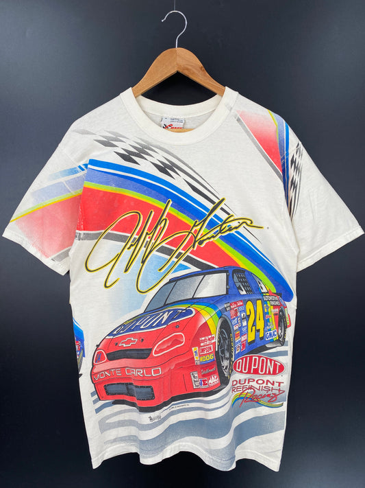1996' JEFF GORDON DU PONT Made in USA Size M Vintage Racing T-Shirt / K2664