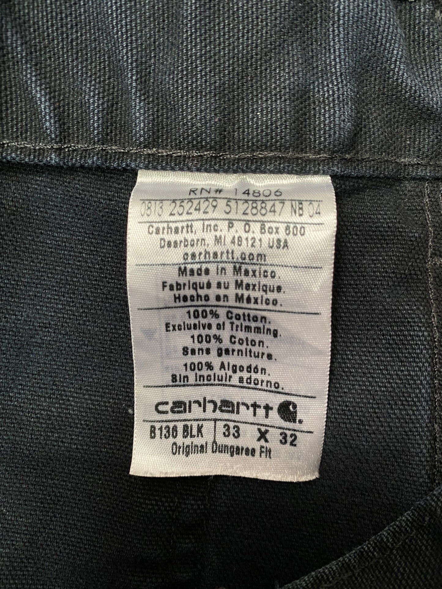Vintage Carhartt Size 33x32 Double Knee Duck Pants / K3573