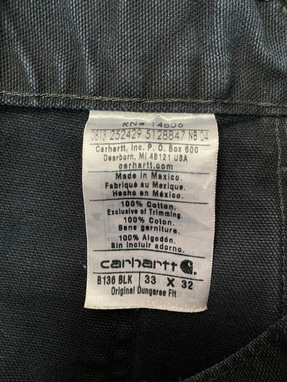 Vintage Carhartt Size 33x32 Double Knee Duck Pants / K3573