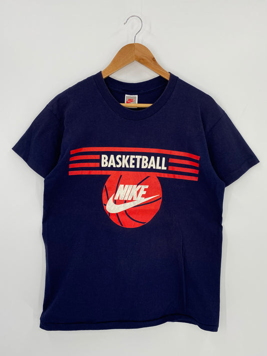 90’s NIKE BASKETBALL SILVER TAG Made in USA Size M Vintage T-Shirts / K428