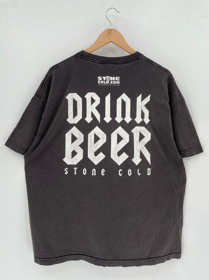 2002 STONE COLD Fuck Fear Size 2XL Vintage WWF T-SHIRT / K1852