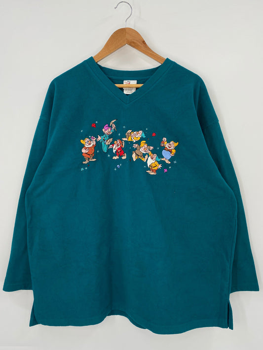 00' DISNEY SEVEN DWARFS Size XL Vintage Fleece Sweat-shirt / A5998