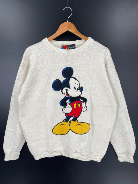 90's DISNEY MICKEY MOUSE Size M Vintage Knit- Sweater / K2198