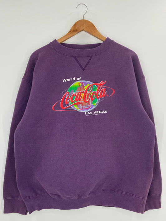 1997' COCA COLA LAS VEGAS Made in USA Size L Vintage Sweat-Shirt / K4014