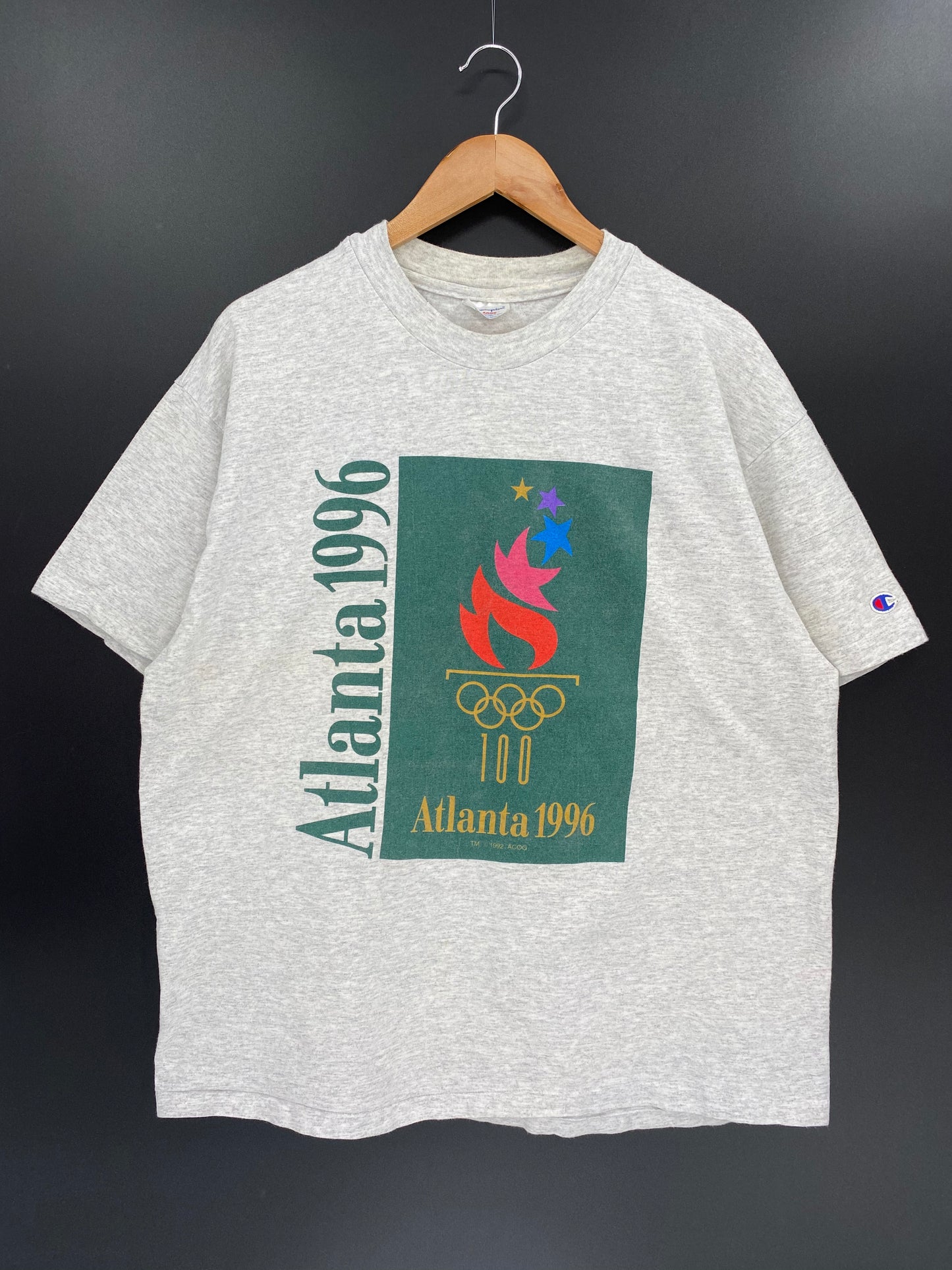 1996 Atlanta Olympic x CHAMPION Made in USA Size XL Vintage T-shirt / 8141