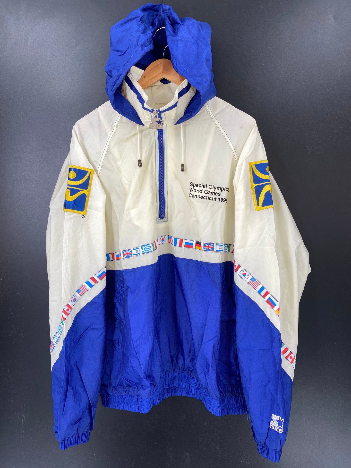 1996 STARTER x Atlanta Olympic 1995 SPECIAL OLYMPICS WORLD GANES Size XL Nylon-Jacket / K4015