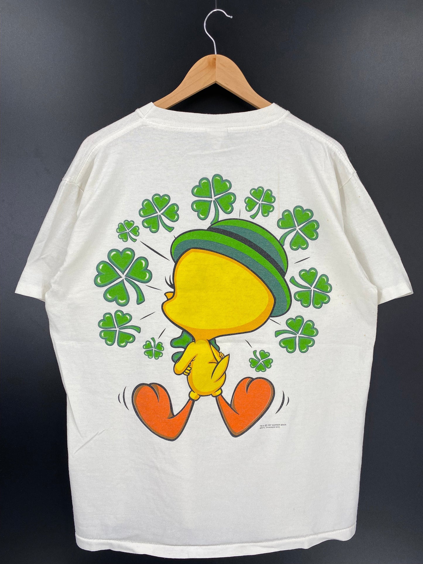1997 LOONEY TUNES TWEETY ST. PATRICK'S Made in USA Size XL Vintage T-Shirt / E4058T