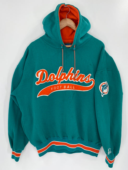 90’s DOLPHINS Size L Vintage NFL Hoodie Sweat-shirt / 9602