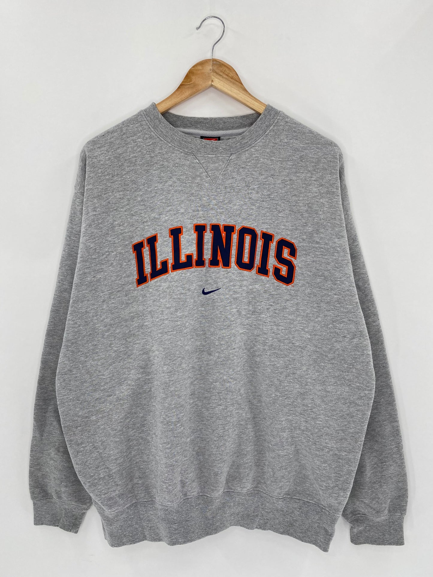 90’s NIKE ILLINOIS Size L Vintage Sweat-Shirt / 5796