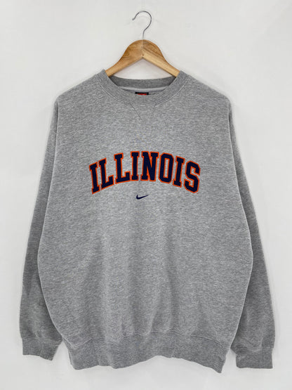 90’s NIKE ILLINOIS Size L Vintage Sweat-Shirt / 5796
