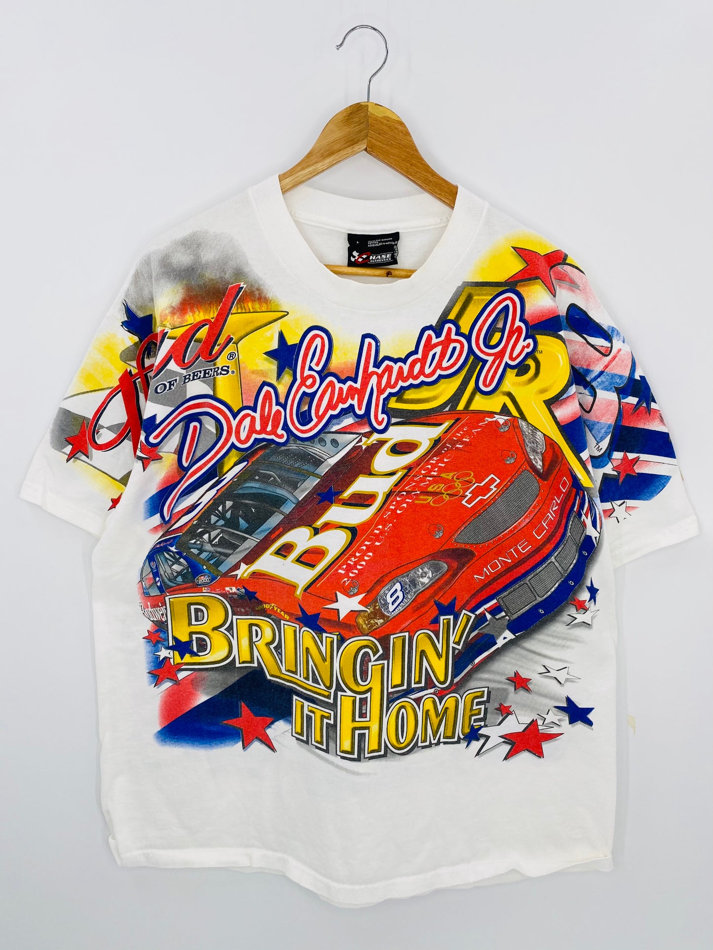 2000 NASCAR BUDWEISER Size L Vintage Racing T-shirts / 7170