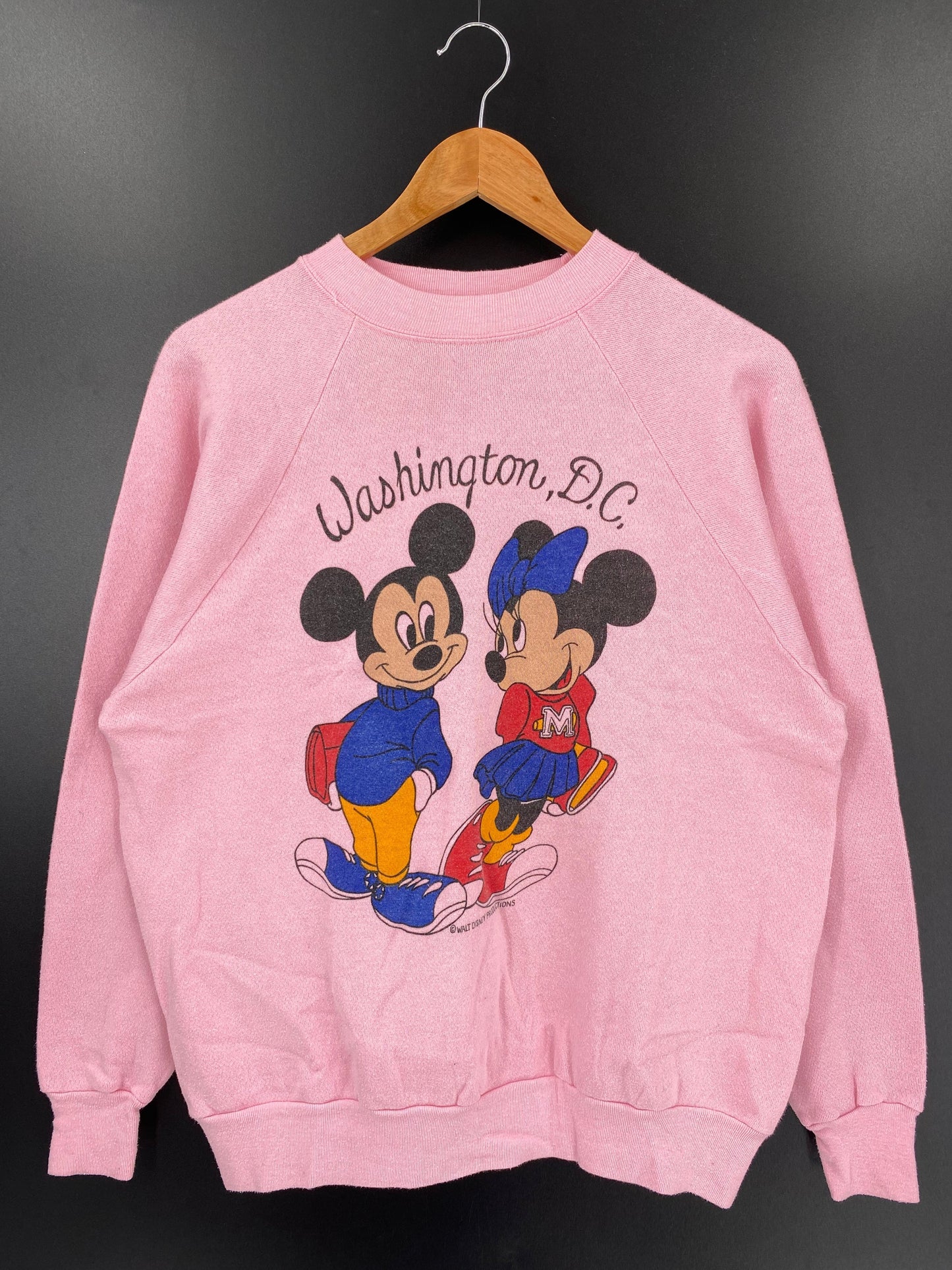 80’s DISNEY MICKEY MINNIE Made in USA Size L Vintage Sweat-shirt / E5286S