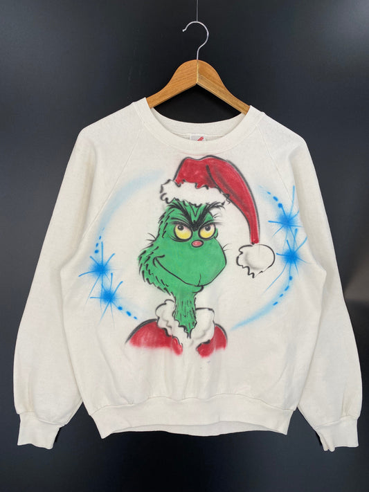 90’s Grinch Hand Painted Made in USA Size L Vintage Sweat-shirt / K7911