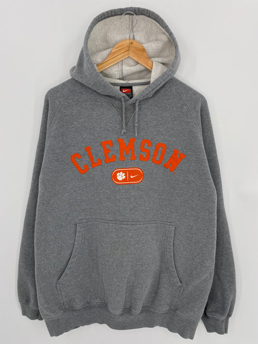 90’s NIKE CLEMSON TIGERS FOOTBALL Size L Vintage Hoodie Sweat-shirt / 6711