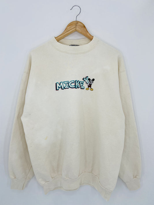 90’s Disney Mickey Made in USA Size L Vintage Sweat-Shirt / K4678