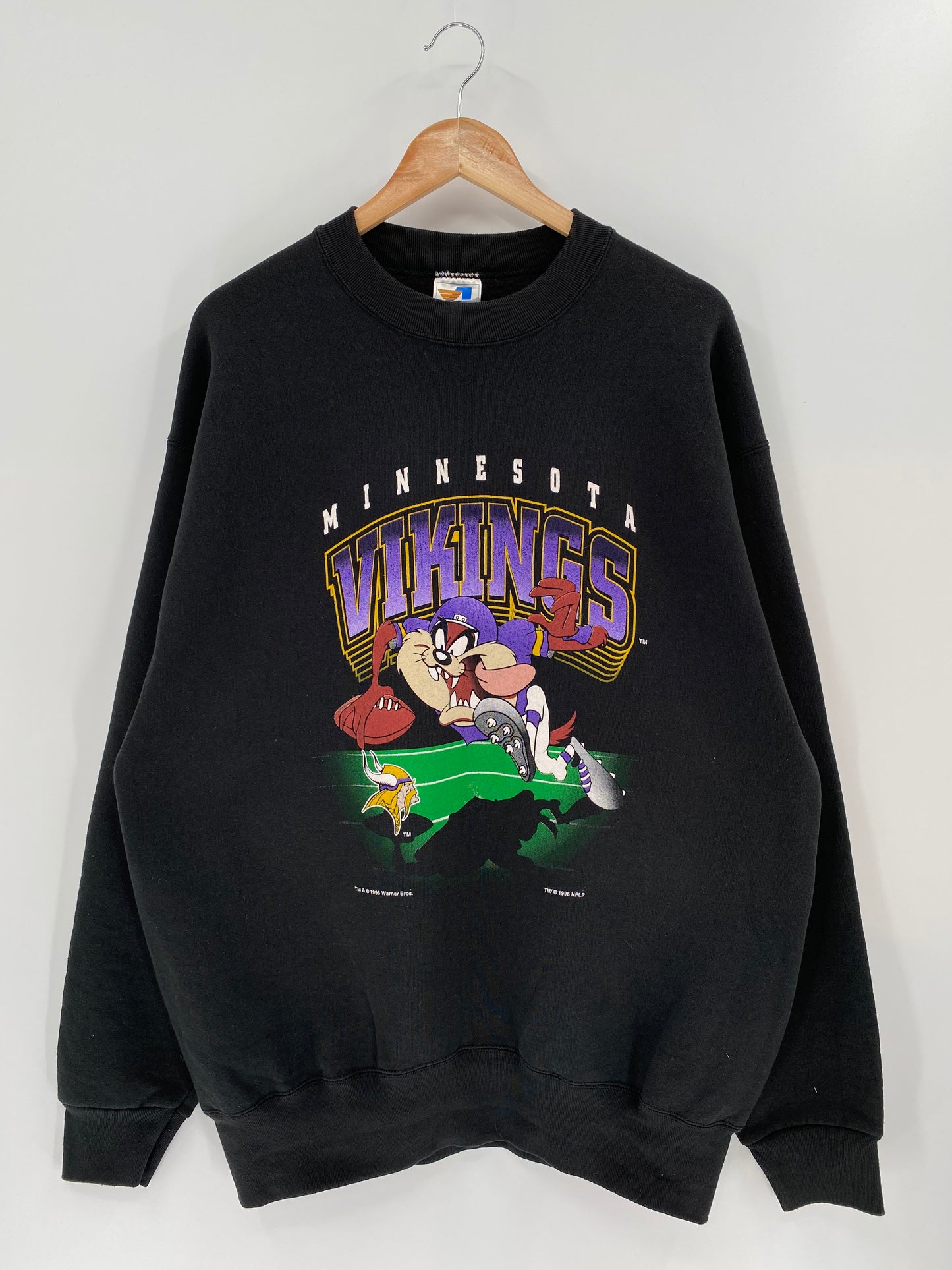 1996 TAZ x MINNESOTA VIKINGS MADE IN USA Size XL Vintage NFL Sweat shirt / K51