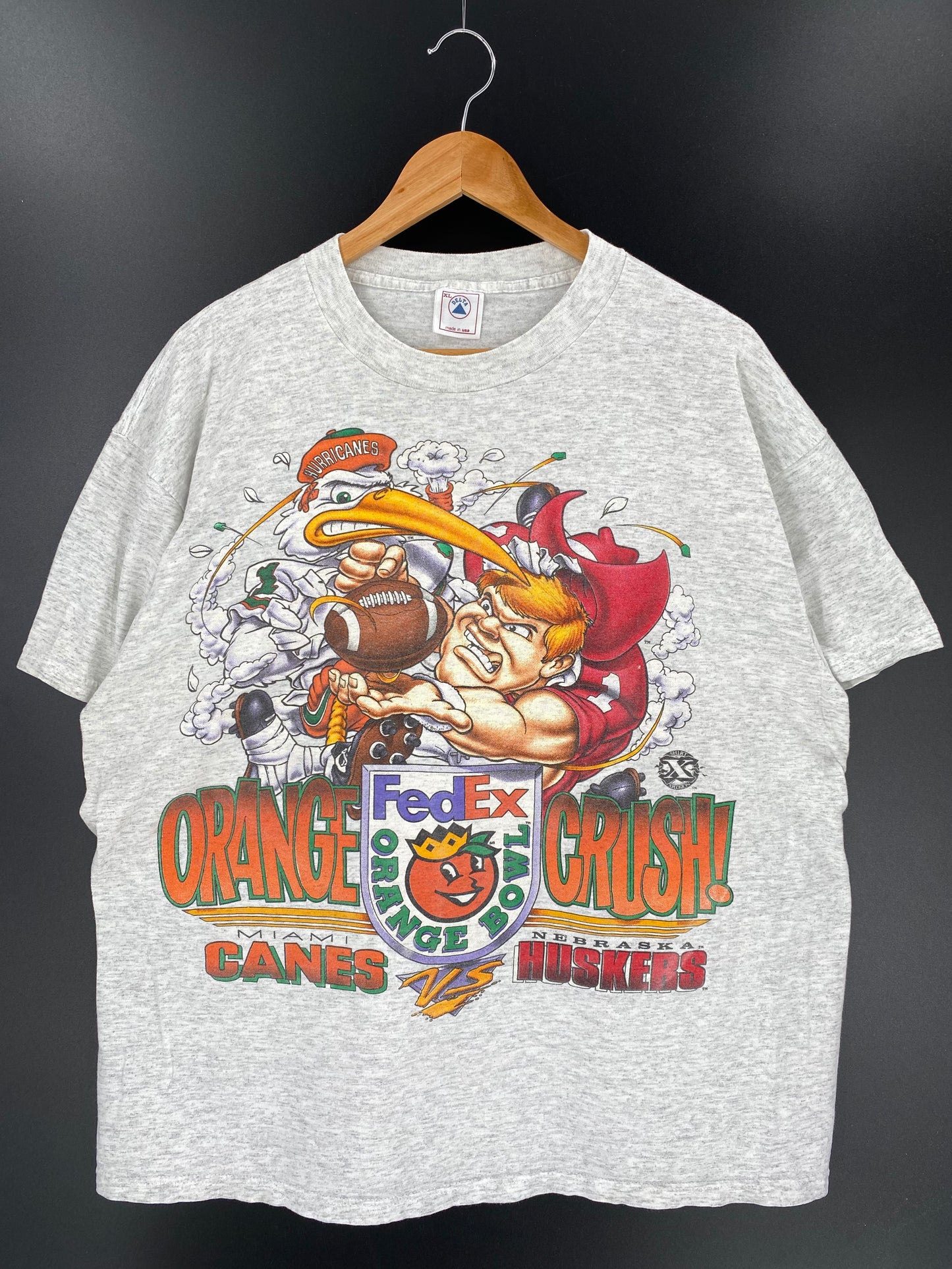 90’s GANES x HUSKERS Made in USA Size XL Vintage NFL T-Shirt / 9293