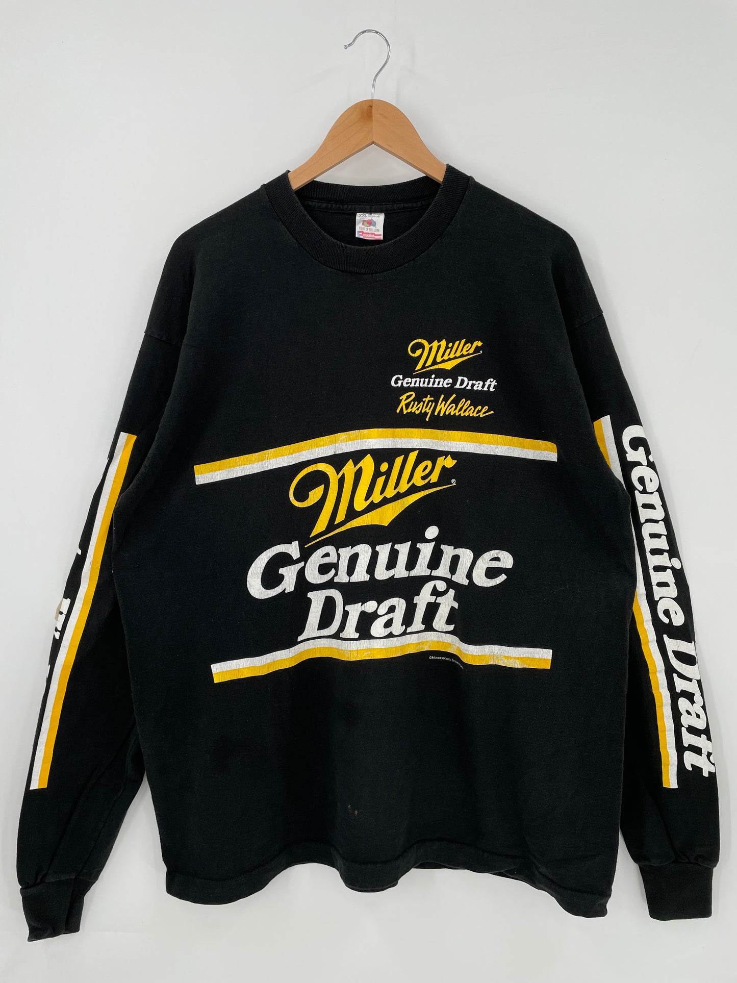 90’s MILLER x RUSTY WALLACE MADE IN USA Size XXL Vintage Racing T-Shirt / K3424